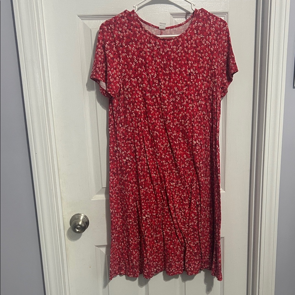 Old Navy Red Floral Casual Dress
